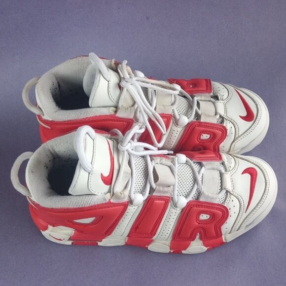 Nike Air More Uptempo Varsity Red Athletic Shoes 414962-100 - Picture 6 of 14
